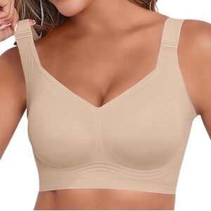 Seamless nude full coverage comfort bra. Size L.